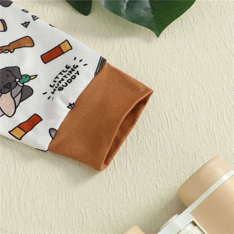 Cozy Elk Print Baby Romper