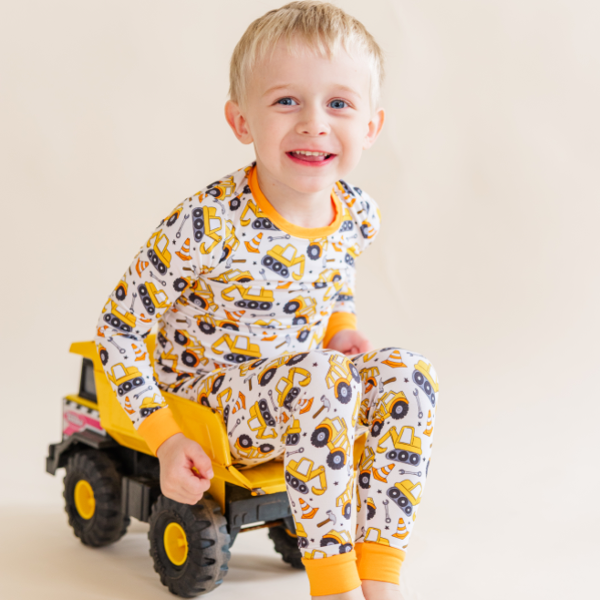Construction Trucks Bamboo Pajamas